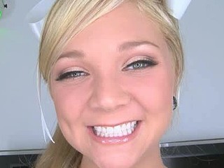 Cute and sinless blond legal age teenager gets face fucked and throated by beefing pecker, then gets her constricted cookie pounded until this babe jerks out a spunk fountain by hand.
