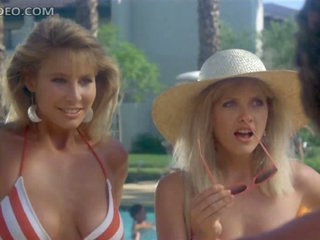 Retro Babes Barbara Crampton and Kathleen Kinmont Flirting In Bikinis